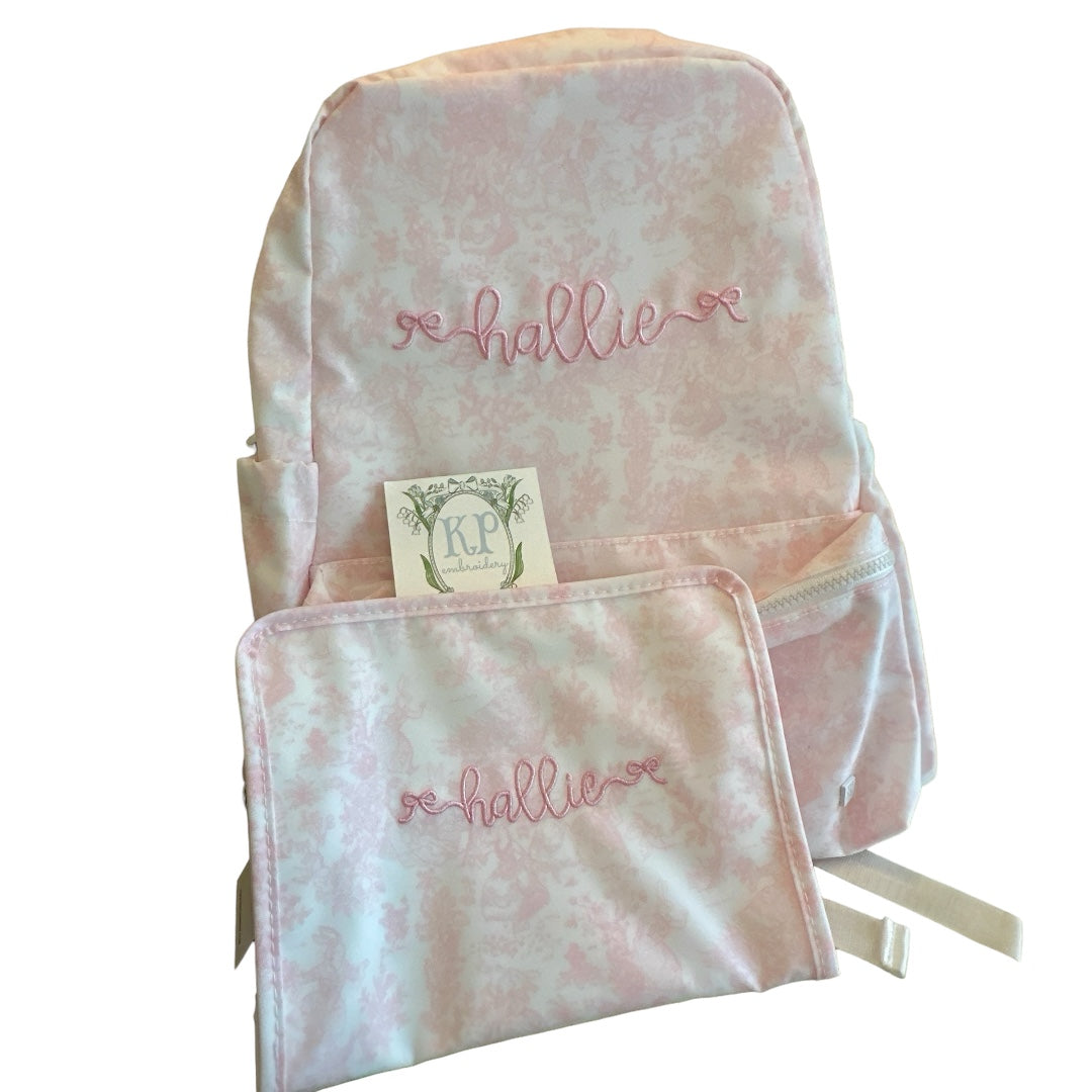 TRVL Backpacker- Bunny Pink Toile