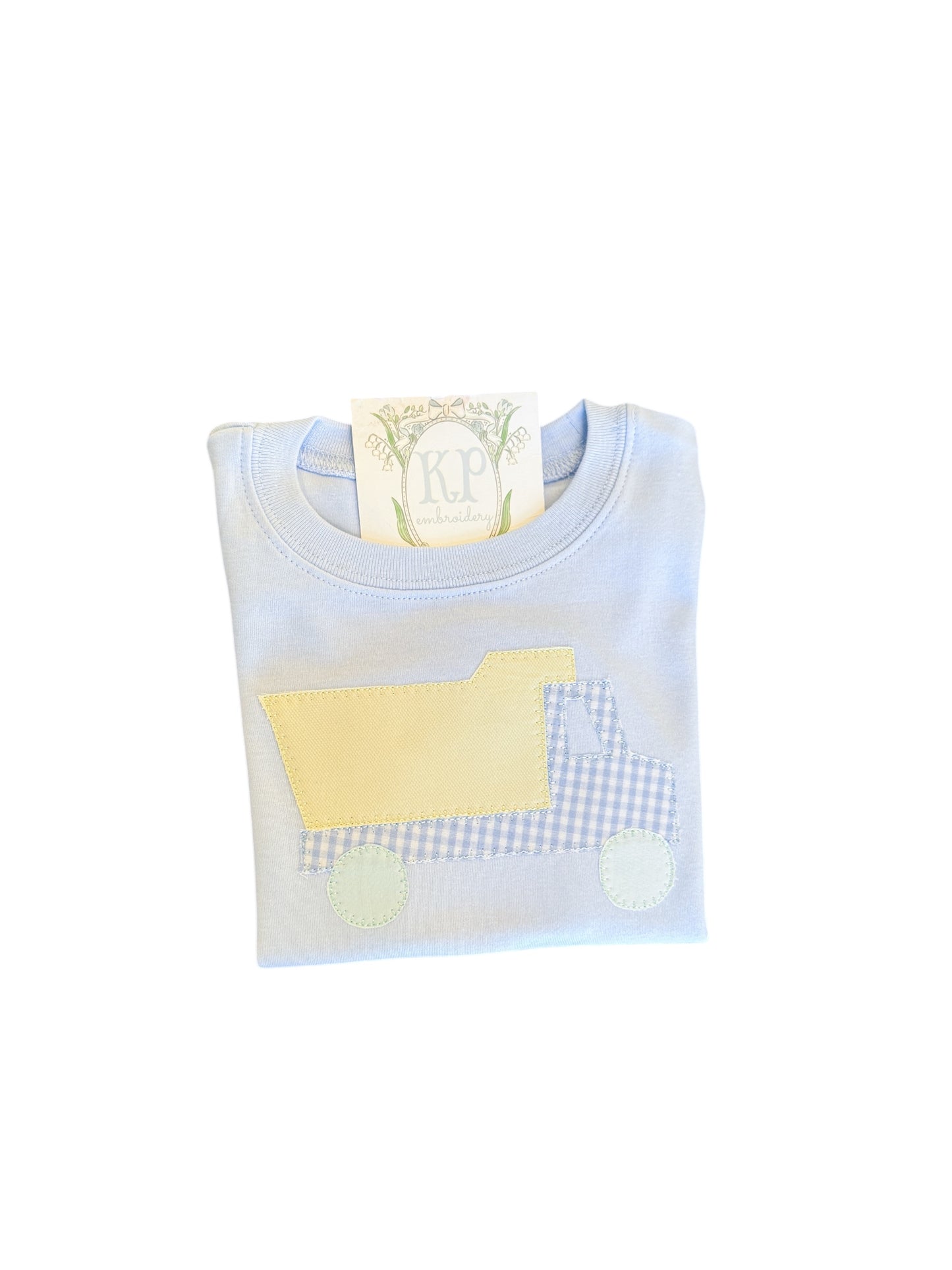 Boys Applique Dump Truck Tshirt- Short or Long Sleeve