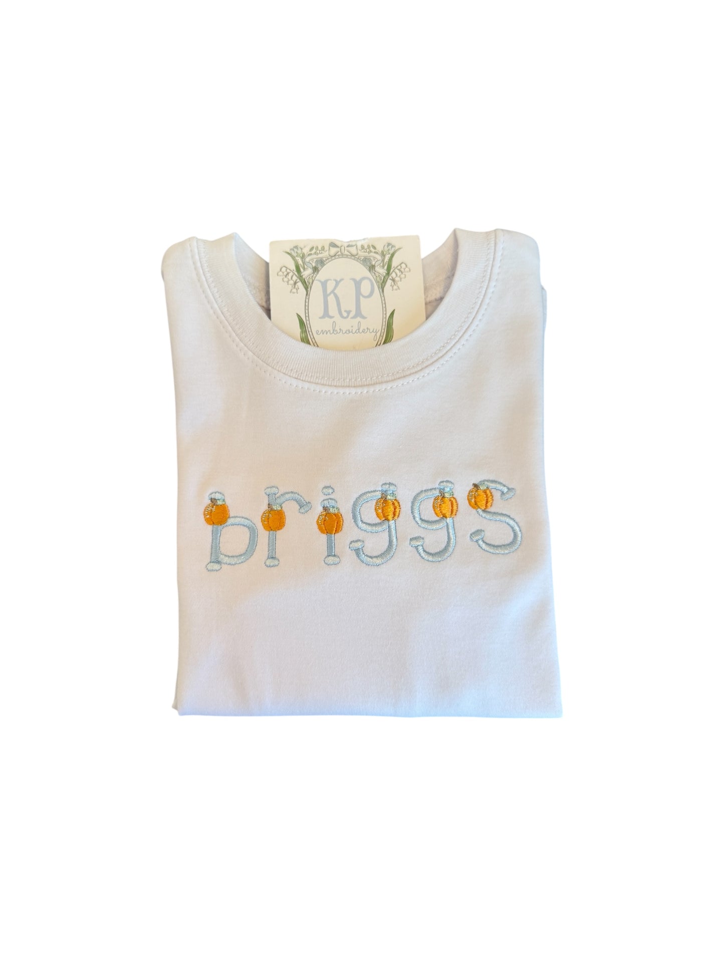 Pumpkin Name Embroidered Tshirt (unisex)