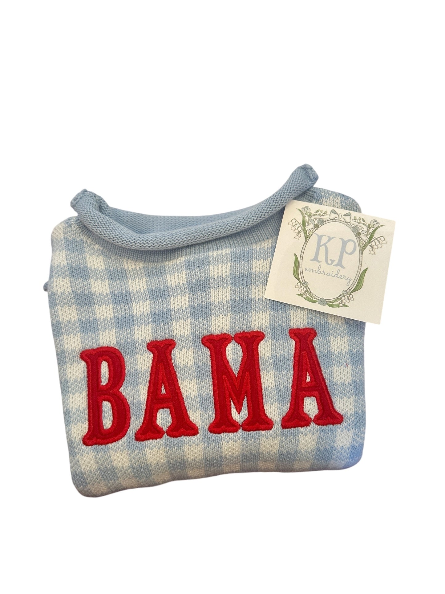 Rollneck Sweater- Pink Gingham *Preorder