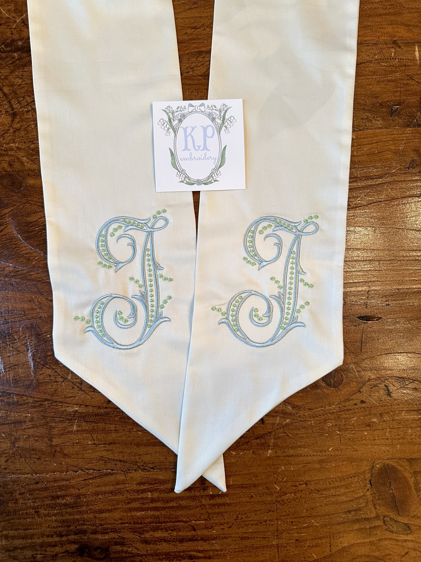 Monogrammed Wreath Sash