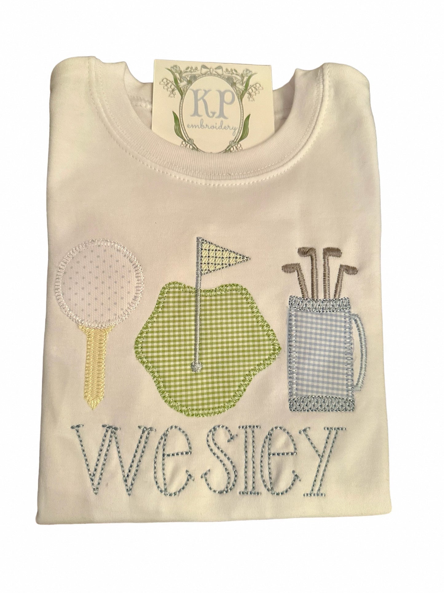 Boys Applique Golf Trio Short Sleeve Tshirt
