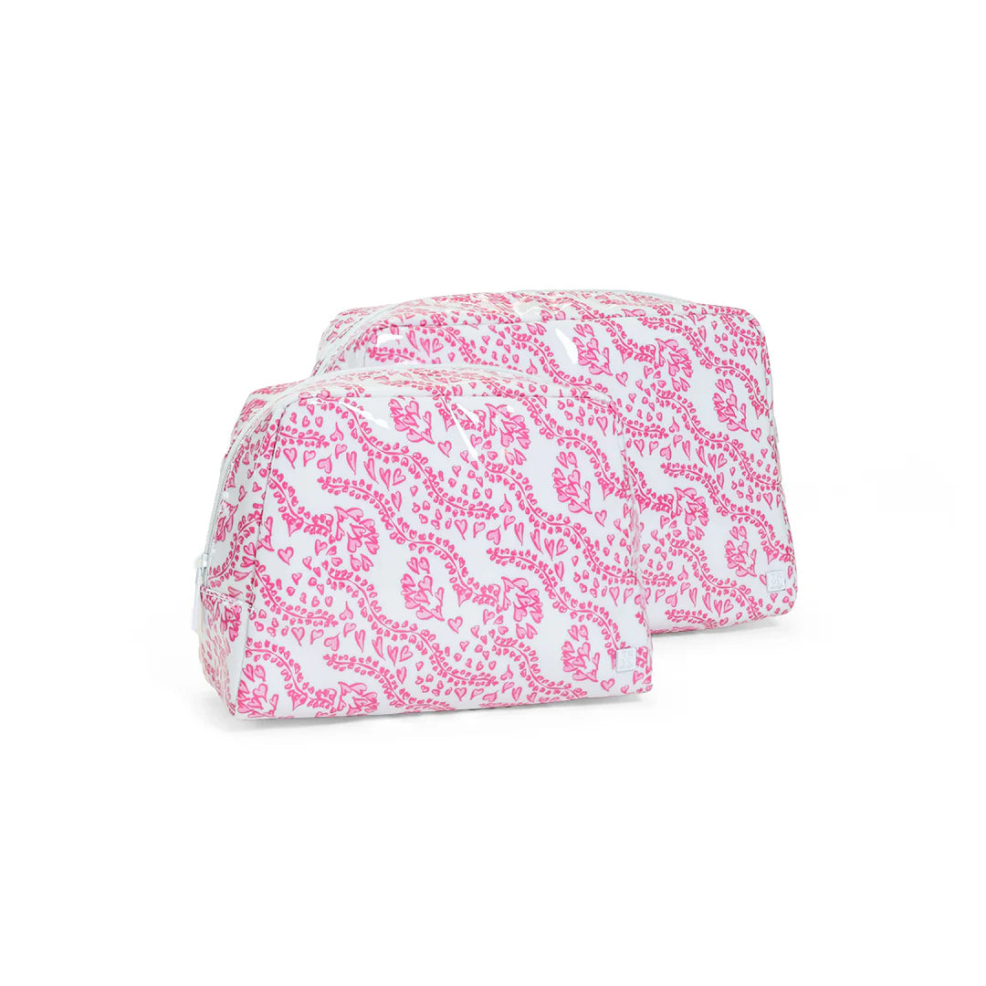 TRVL Luxe Gloss Wash Bag Set - All Heart Pink