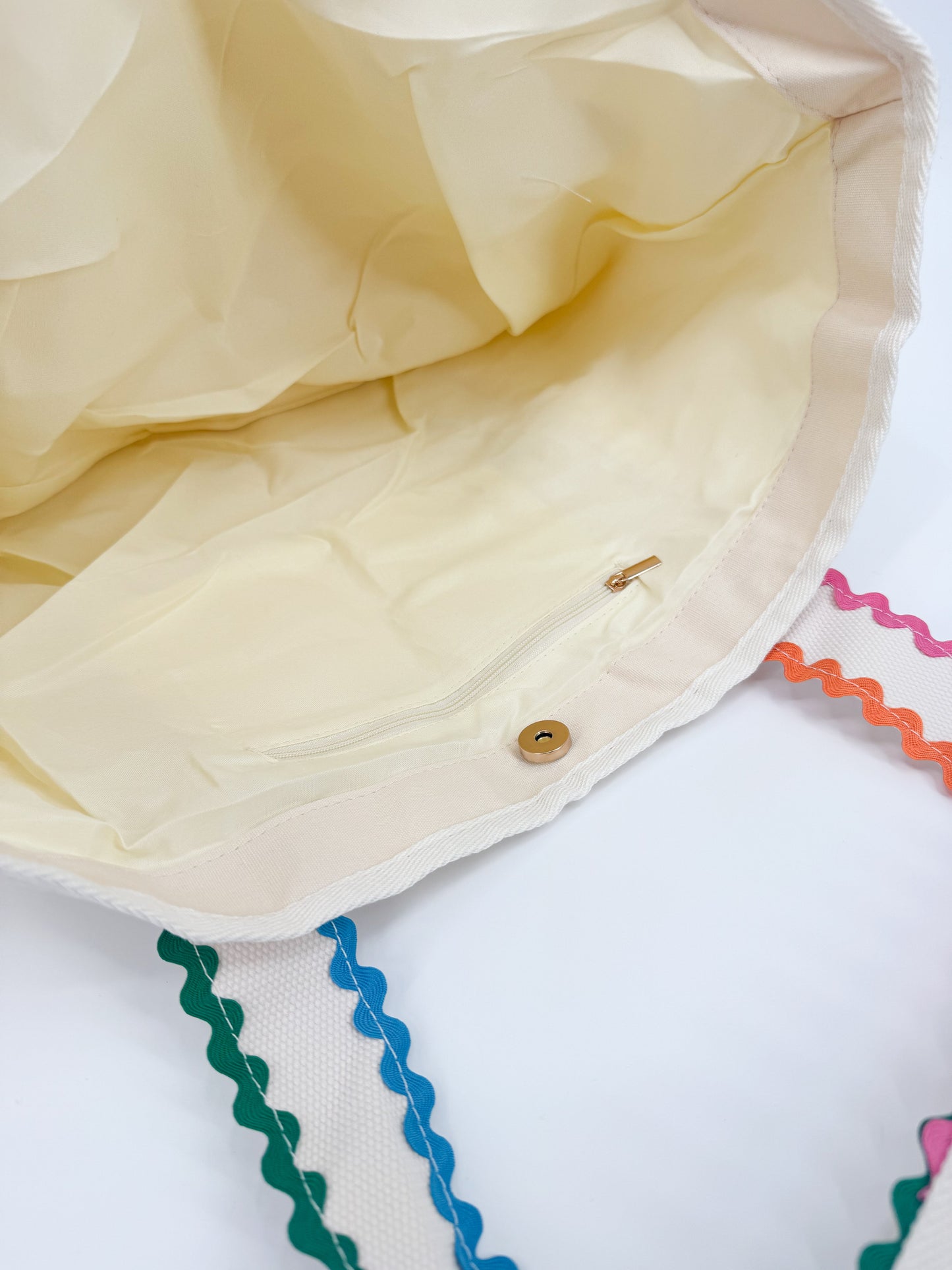 Ric Rac Scallop Canvas Tote Bag