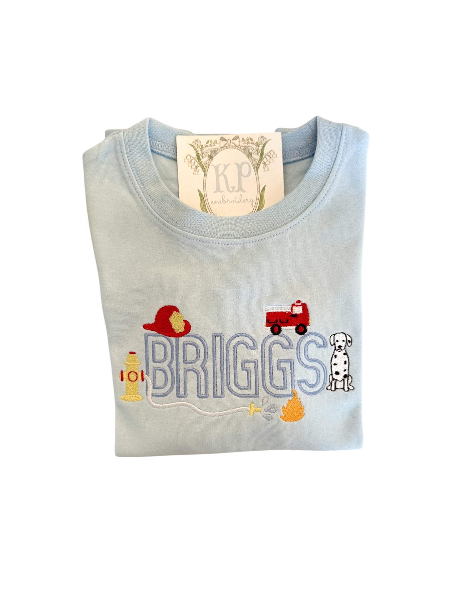 Fire Department Name Tshirt