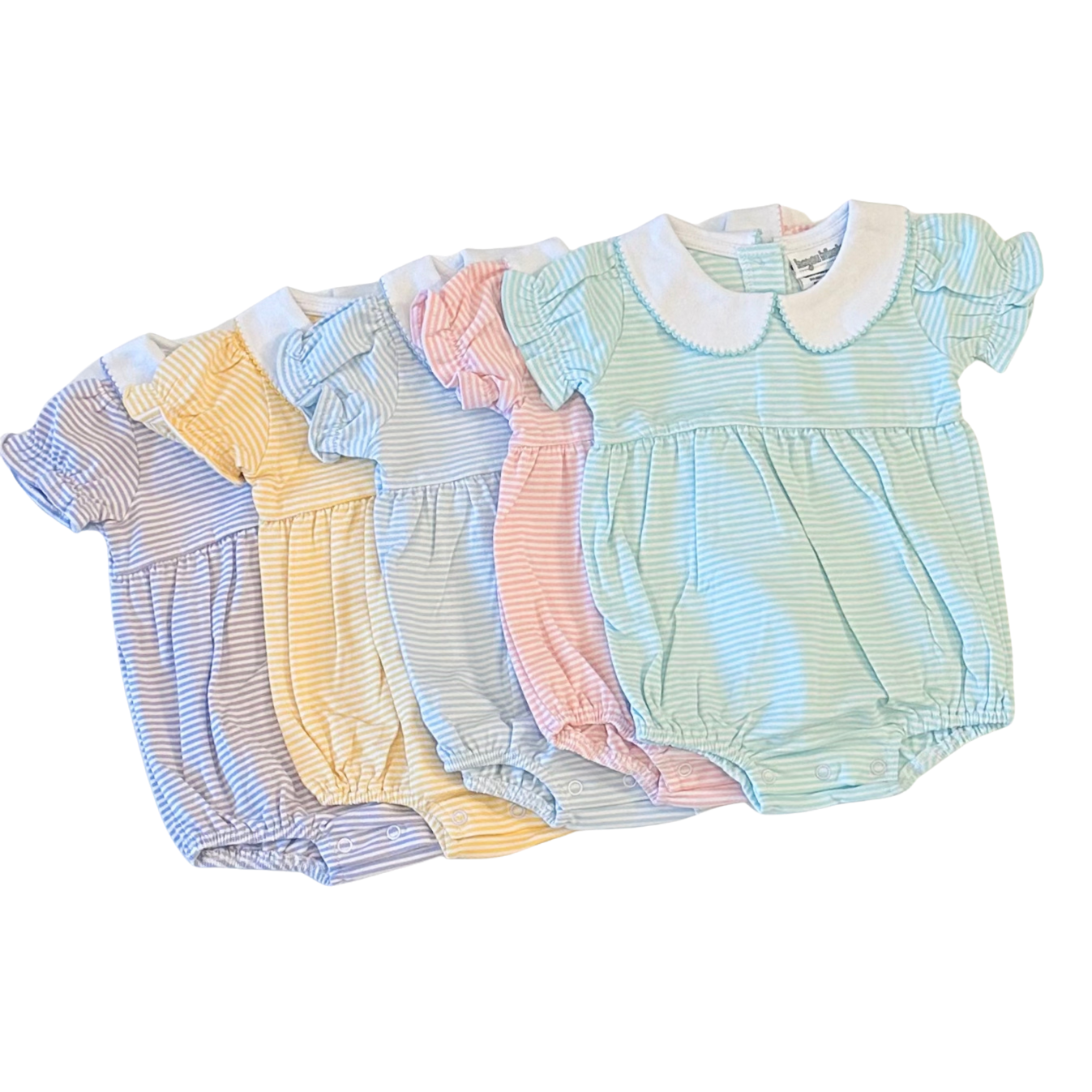 Peterpan Knit Stripe Flutter Sleeve Bubble