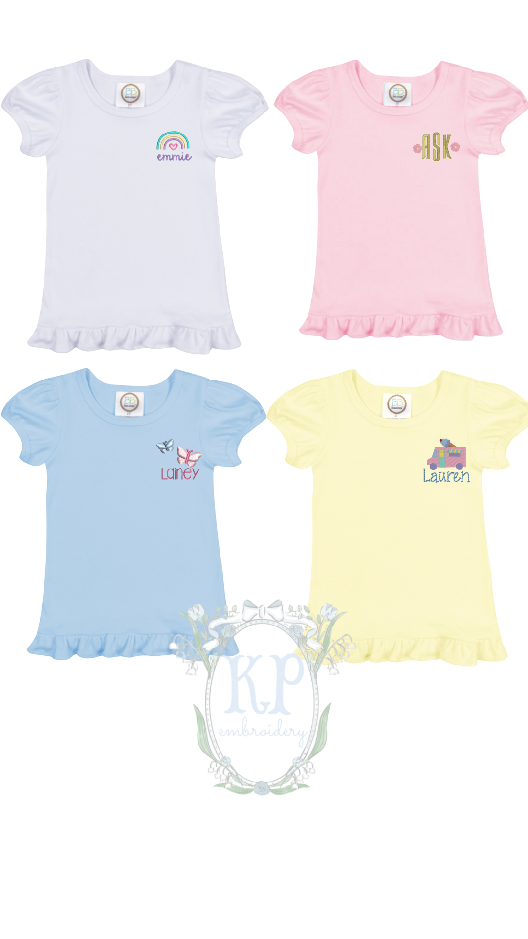 Mini Motif SS Girl Tshirt Bundle WITH bottom ruffle