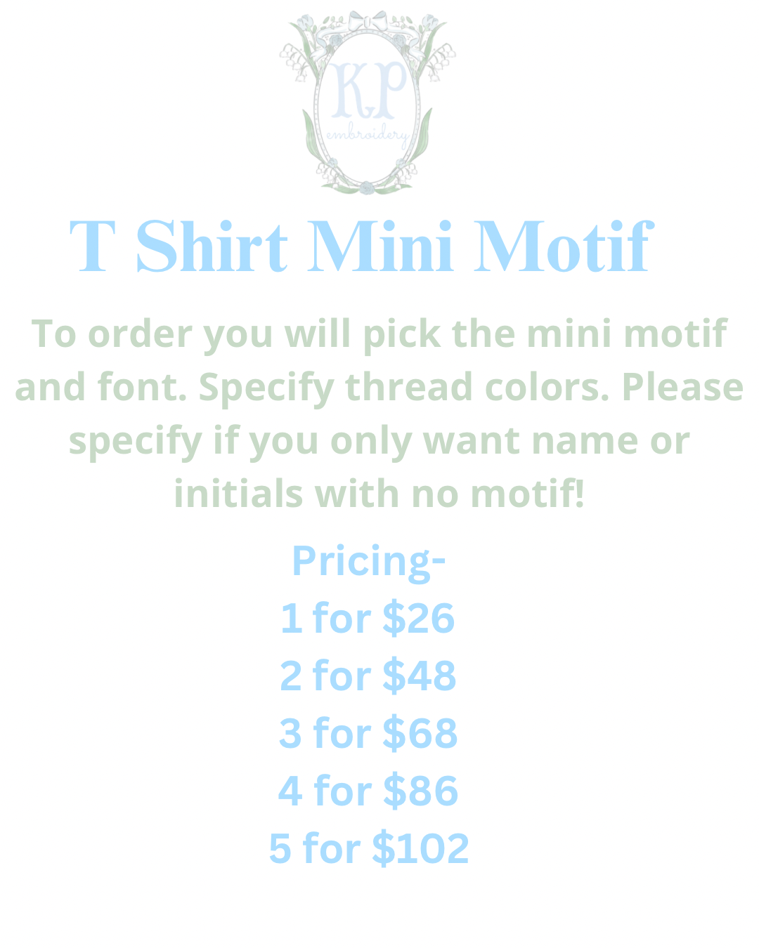 Mini Motif SS Girl Tshirt Bundle WITHOUT bottom ruffle