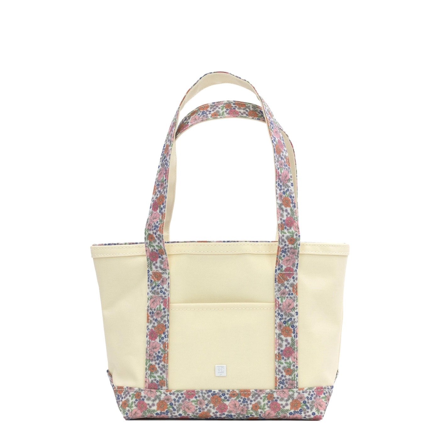 Trvl Mini Tote- Canvas with Garden Floral Trim