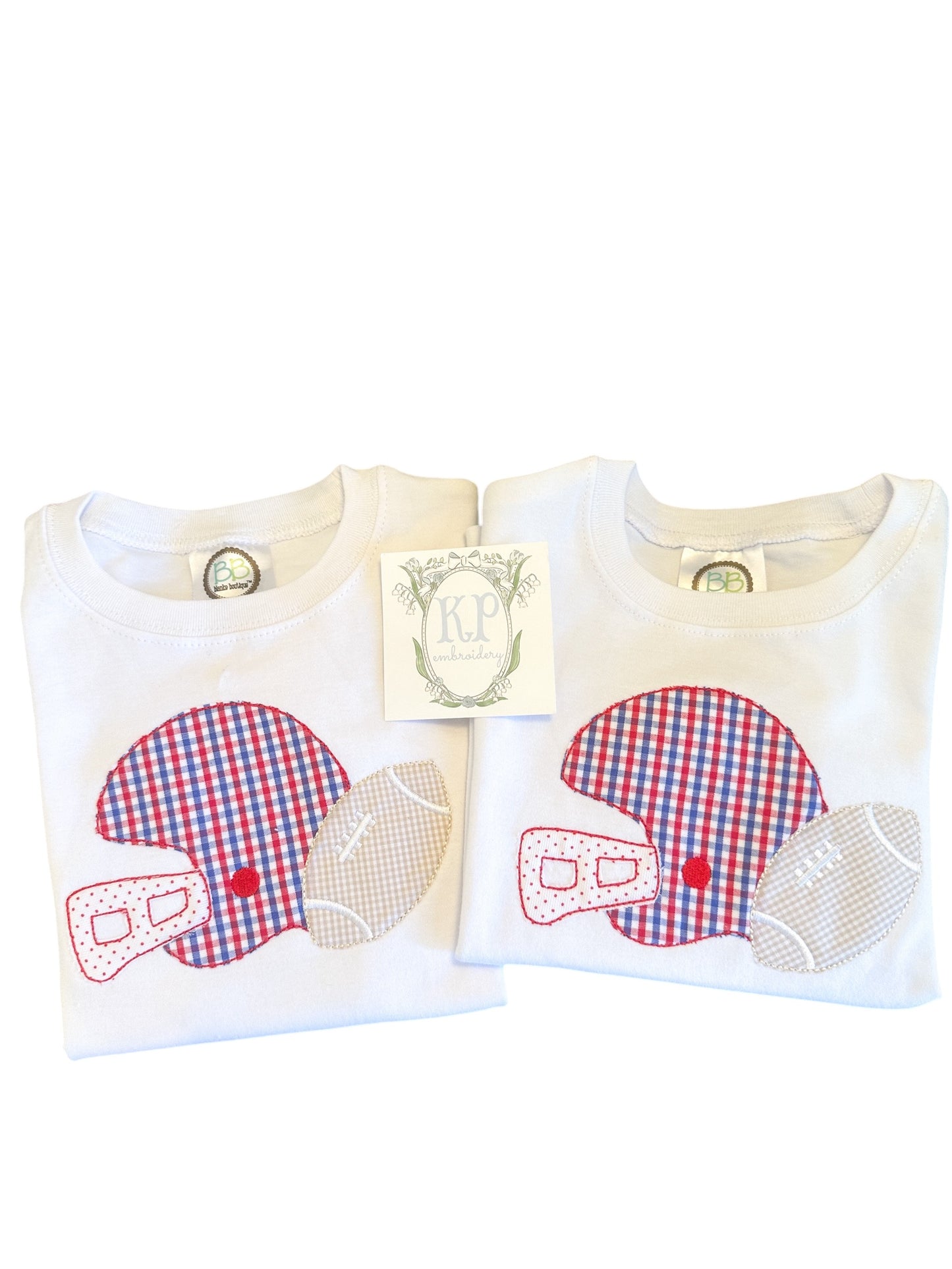 Boys Applique Football Tshirt- Short or Long Sleeve *any team!