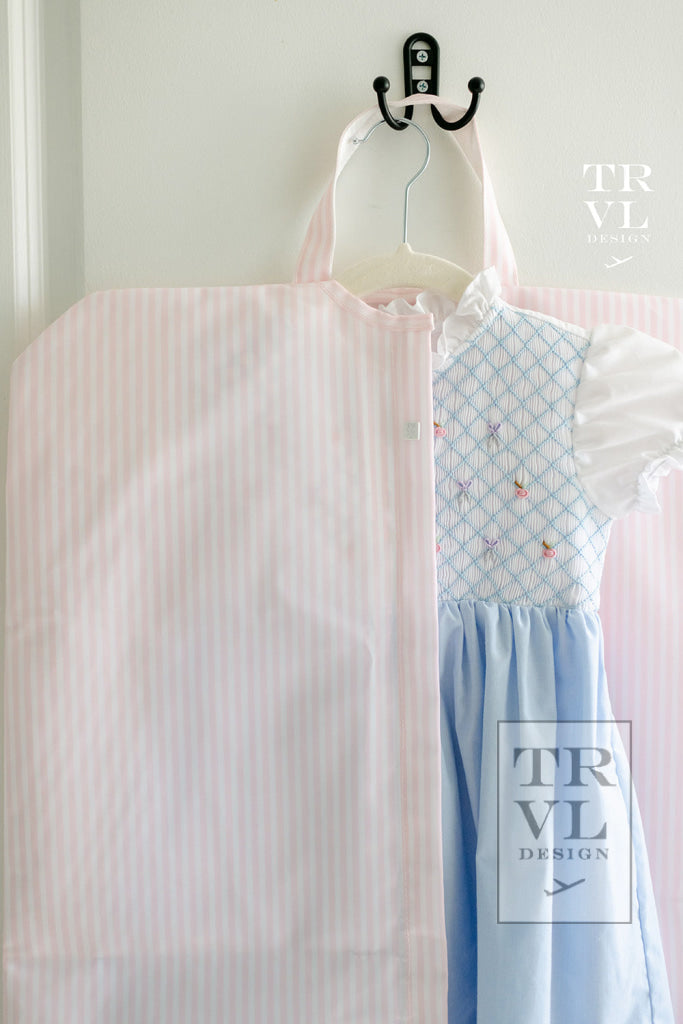TRVL Garment Bag- Pimlico Stripe Pink