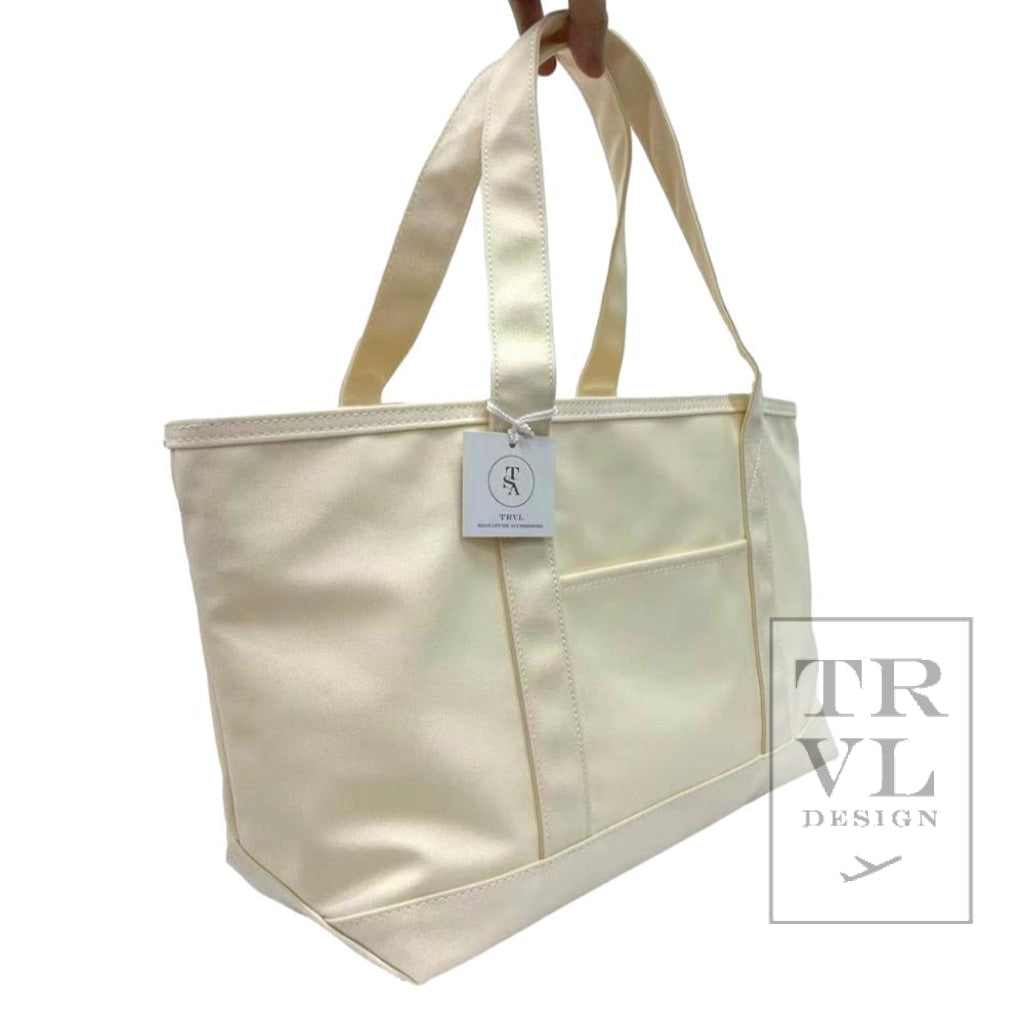 TRVL Medium Tote- Midi Coated Natural- **backordered
