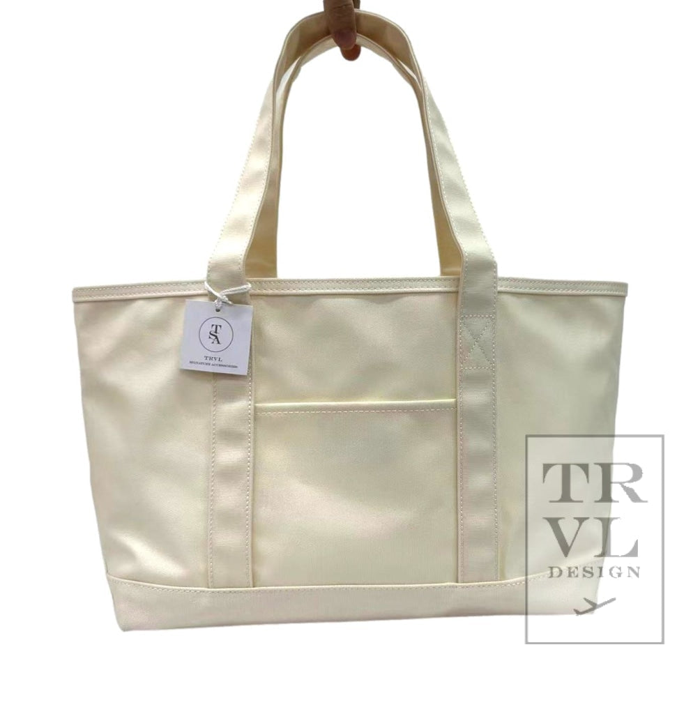 TRVL Medium Tote- Midi Coated Natural- **backordered