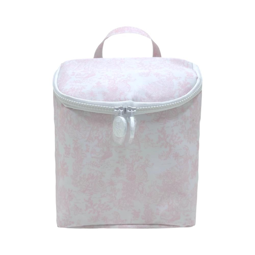 TRVL Takeaway Lunch Bag- Insulated Pink Bunny Toile
