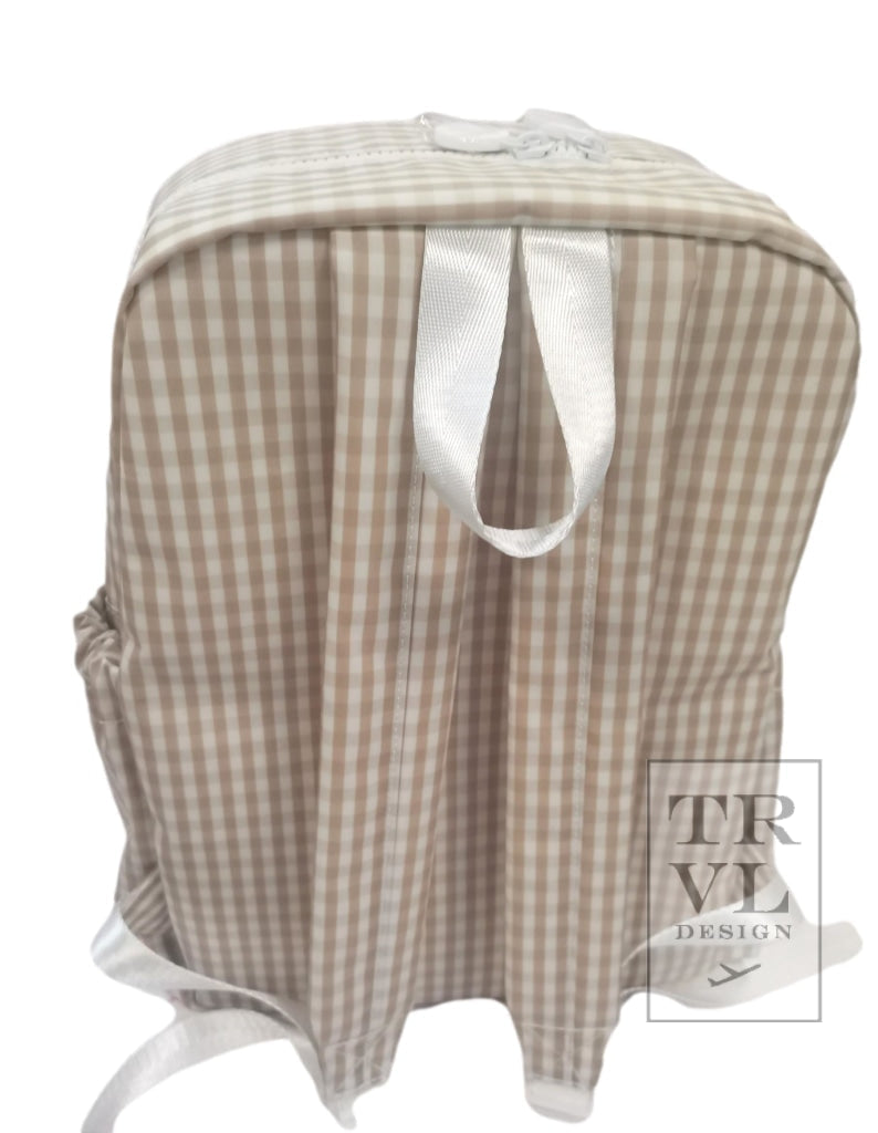 TRVL Backpacker- Khaki Gingham