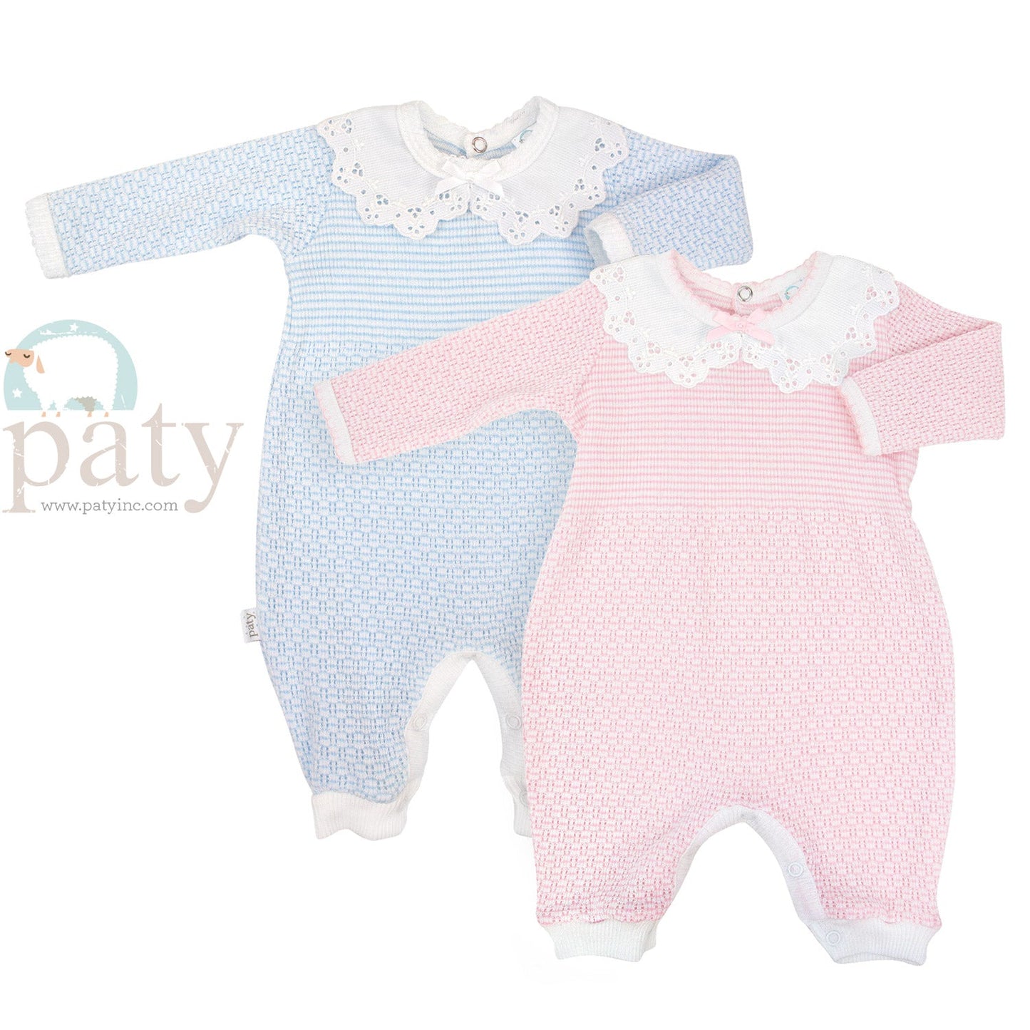 PREORDER Paty Knit Romper With Lace Collar