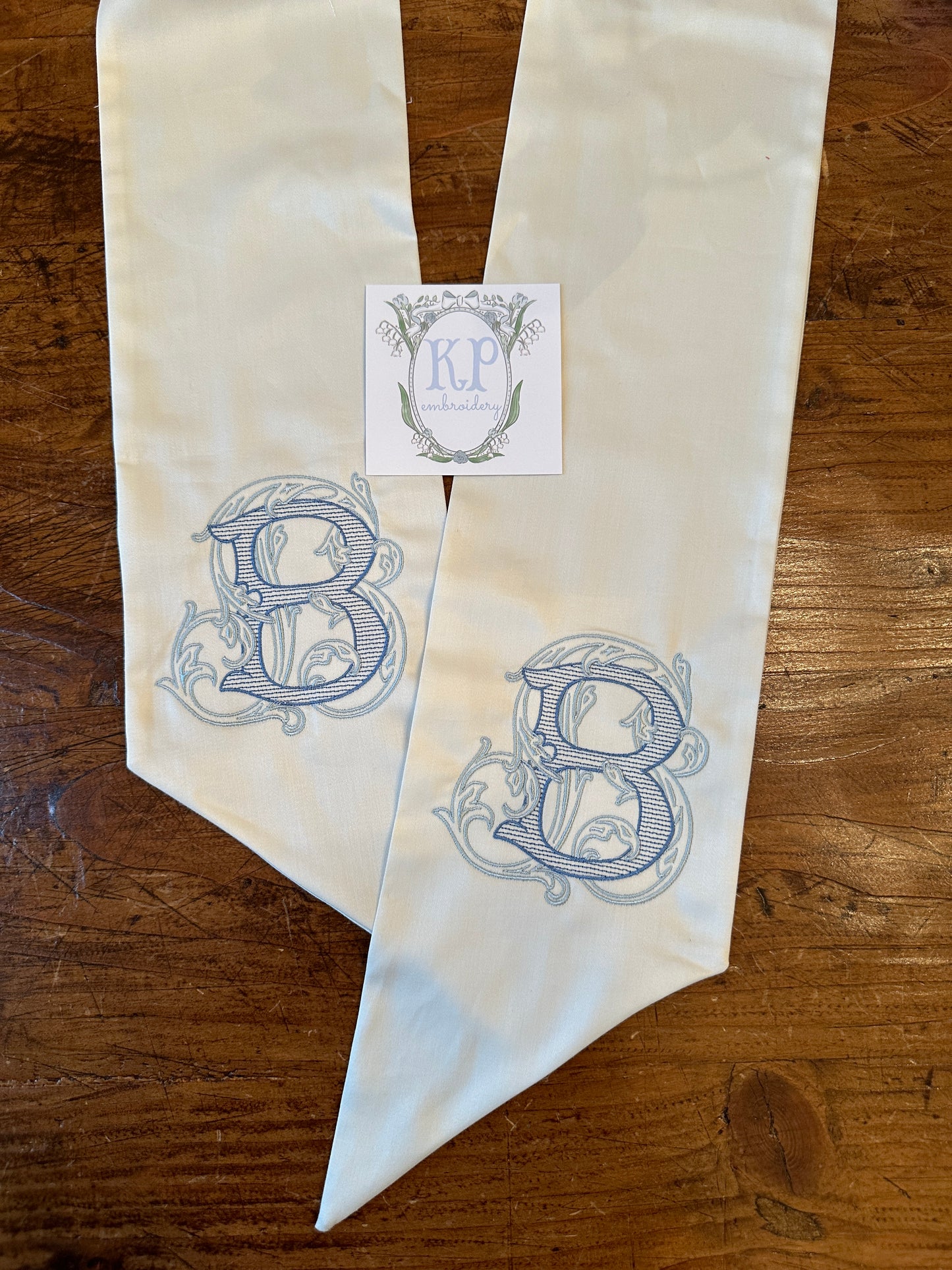 Monogrammed Wreath Sash