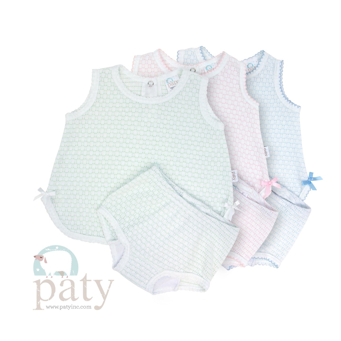 Paty Sleeveless Diaper set With BOW