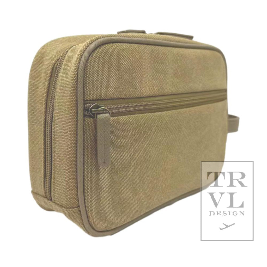 TRVL Men’s Kit Case - Toiletry Bag Coated Canvas Hay