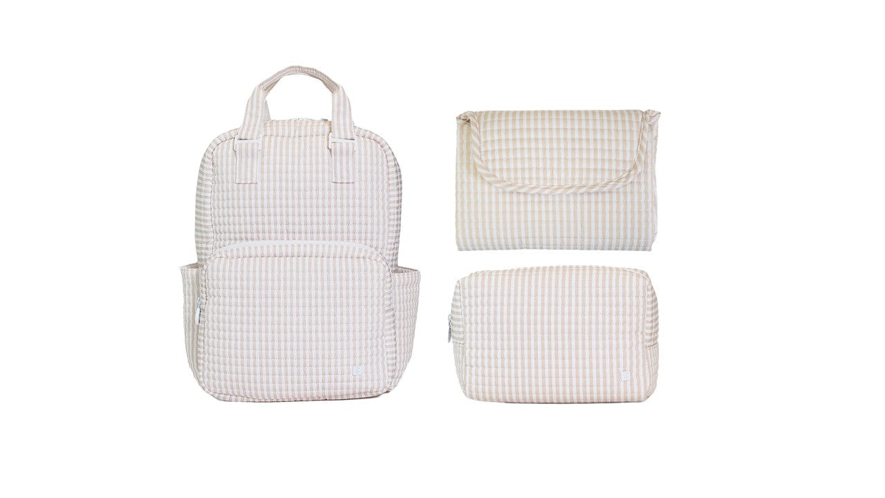 TRVL All You Need Bundle- Pimlico Stripe Sand- changer mat + every day