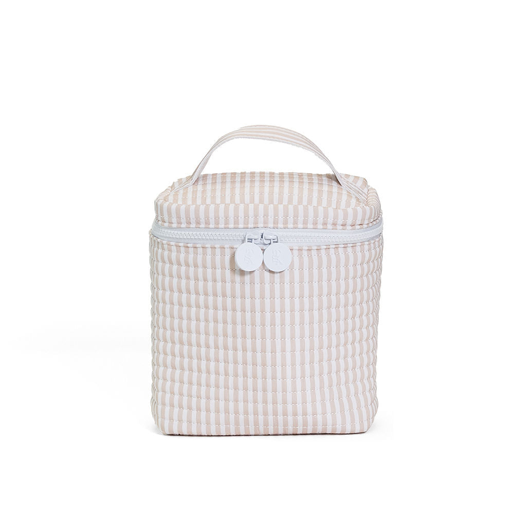 TRVL Quilted Insulated Go Go Lunch Bag- Pimlico Stripe Sand