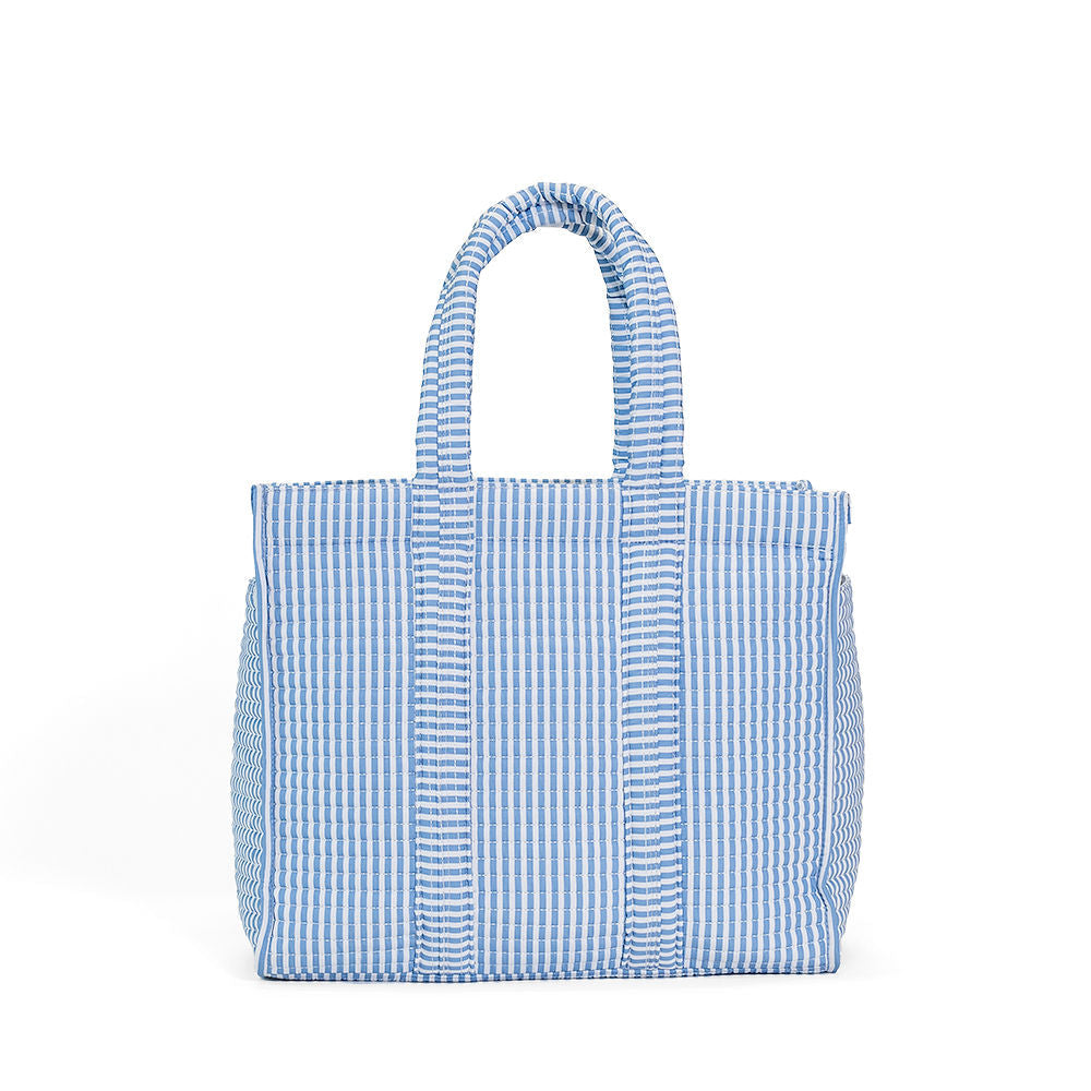 TRVL Quilted Go Go Tote- Pimlico Stripe Chambray