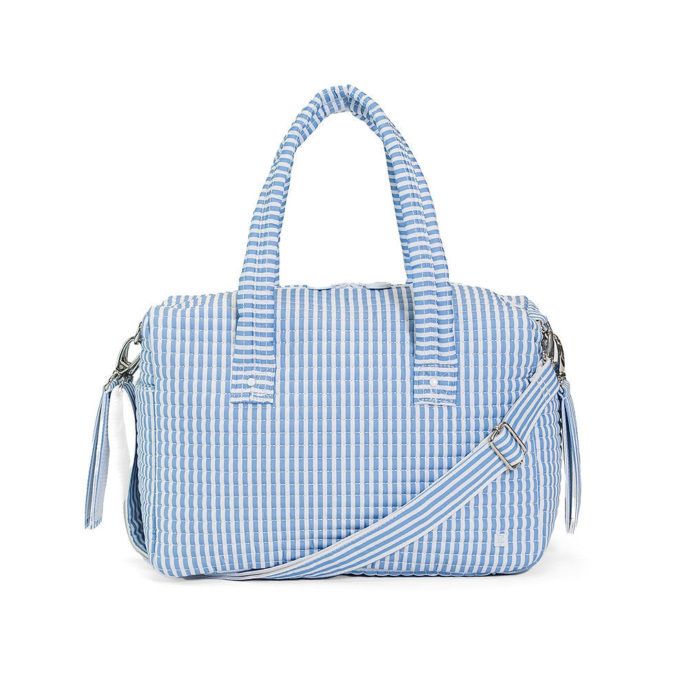 TRVL Quilted Stroller Bag- Pimlico Stripe Chambray