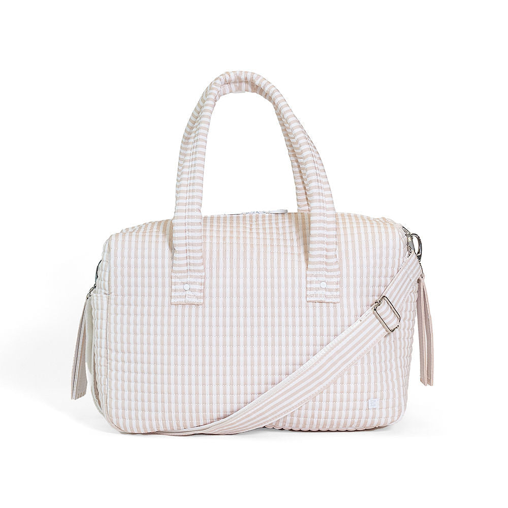 TRVL Quilted Stroller Bag- Pimlico Stripe Sand