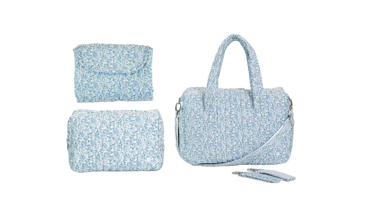 TRVL Quilted Stroller Bundle- Hampton’s Floral- changer mat + every day