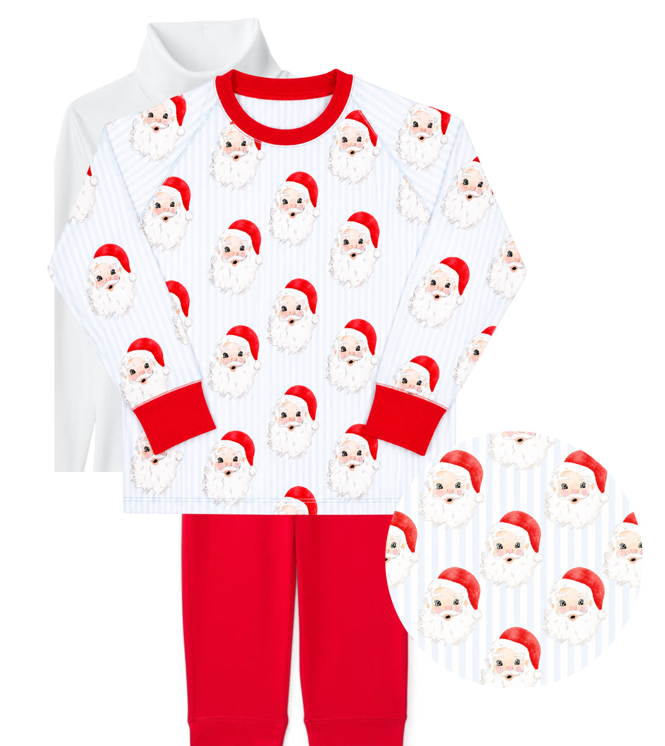 Preorder - Blue stripe Santa pullover