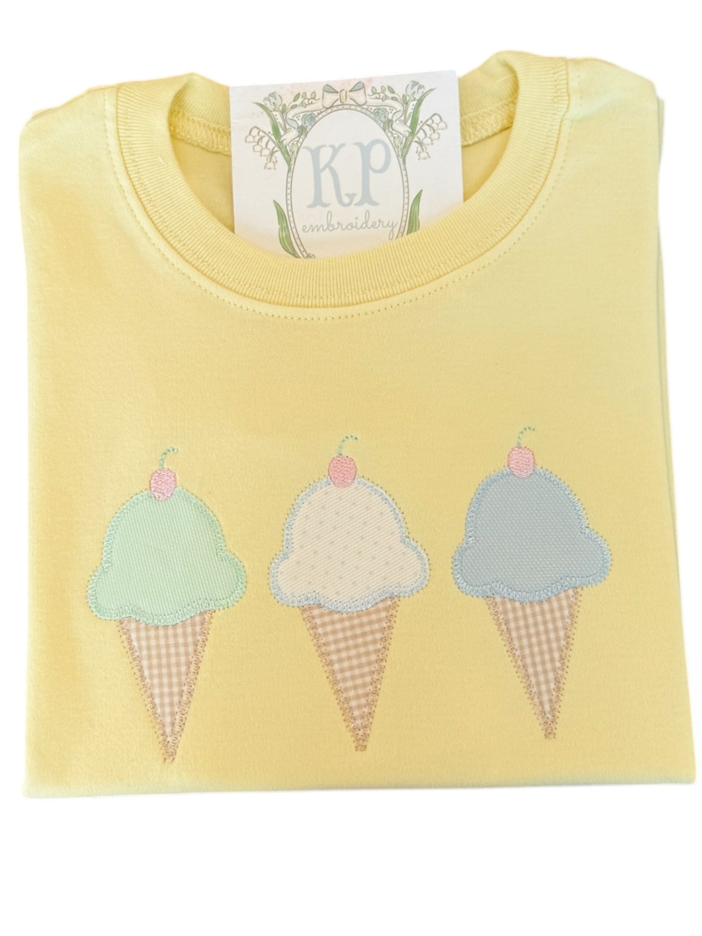 Boys Applique Ice Cream Short Sleeve Tshirt