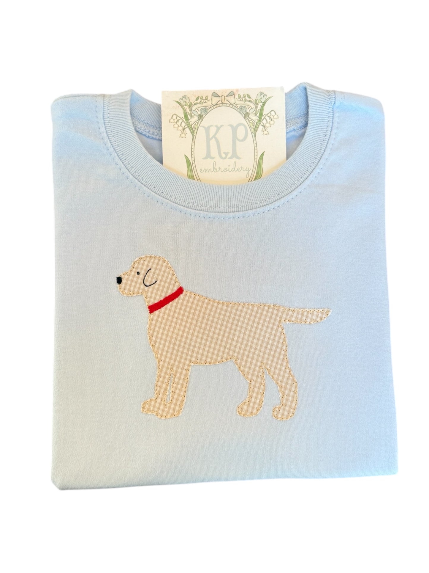 Boys Applique Lab Short Sleeve Tshirt