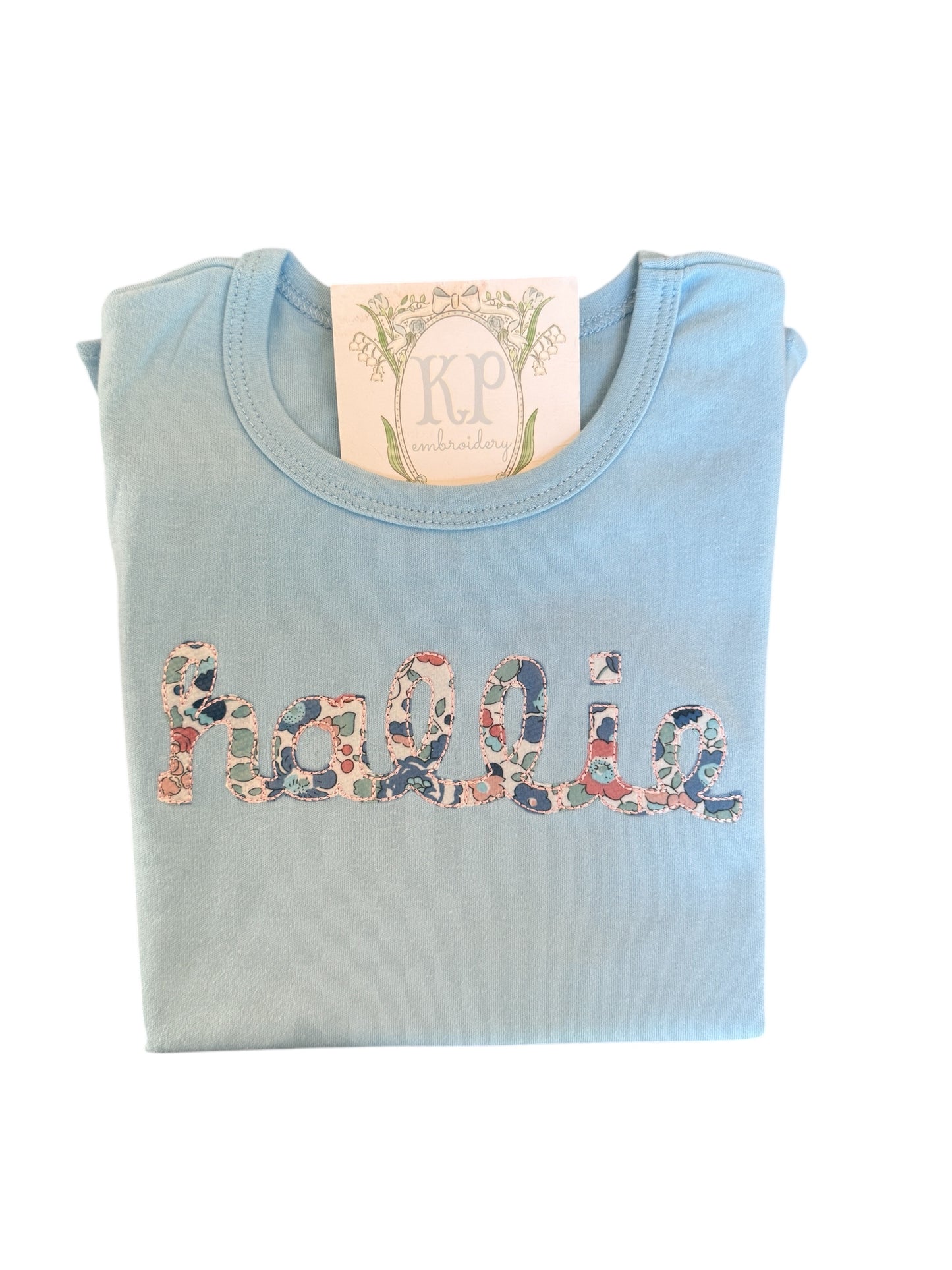Girls Appliqué Cursive Name Tshirt