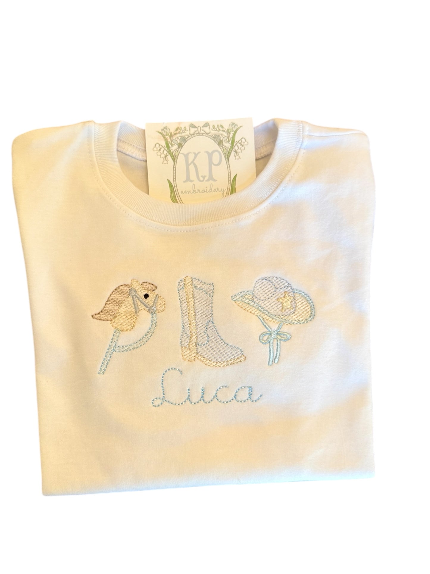 Boys Cowboy Trio Tshirt - Name Optional