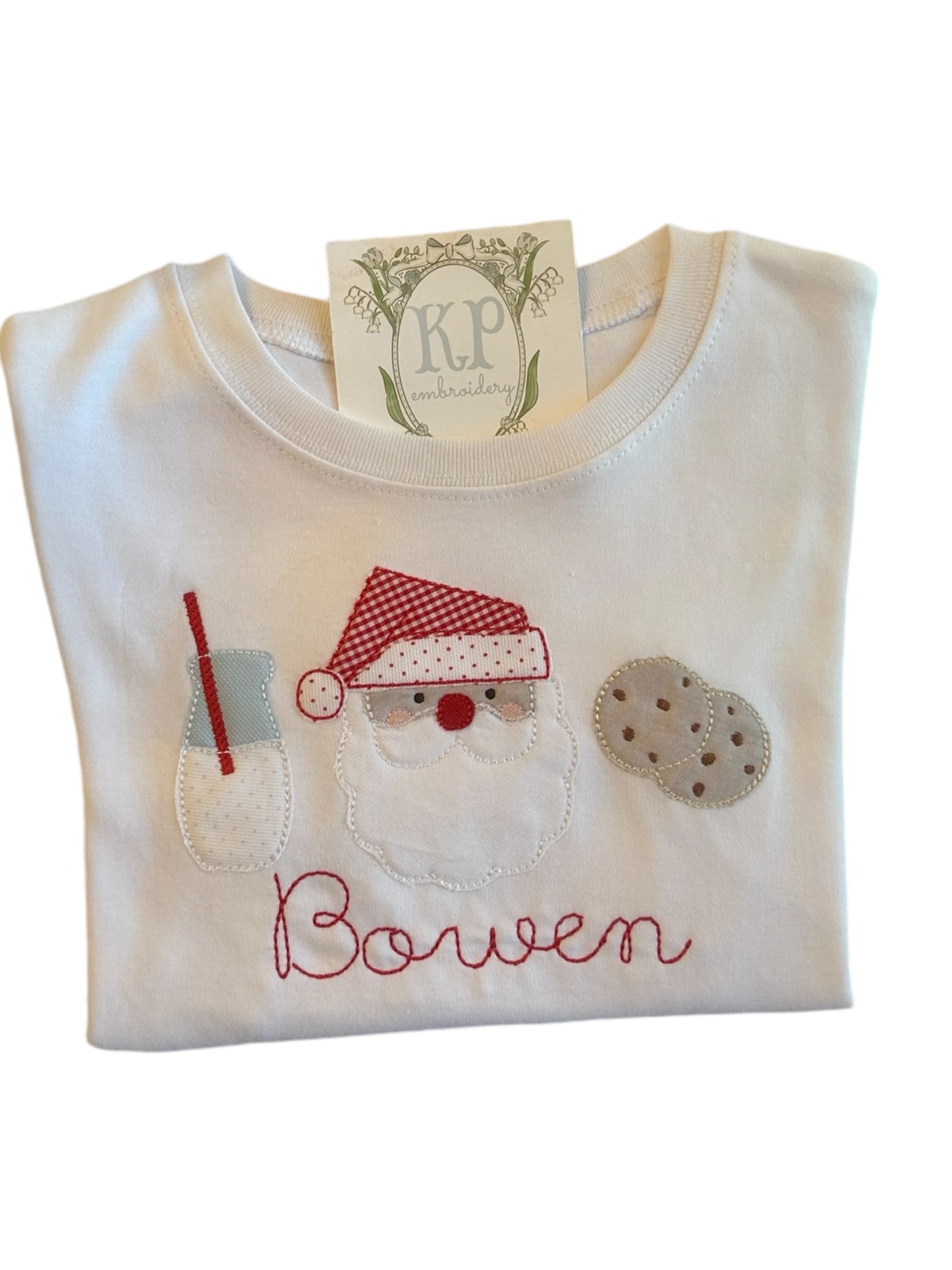Long Sleeve Appliqué Cookies & Milk Tshirt