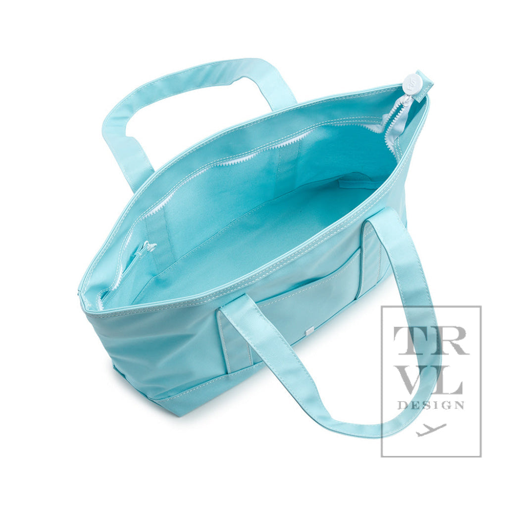 TRVL Large Tote- MAXI Coated Lake Blue