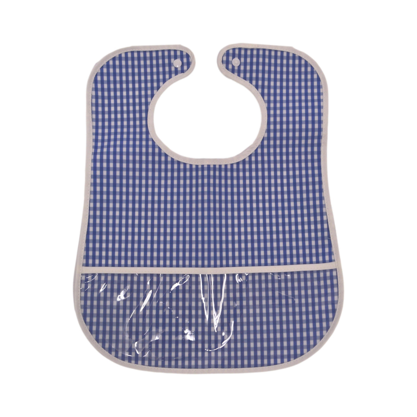 Trvl Clean Up Bib- Royal Gingham