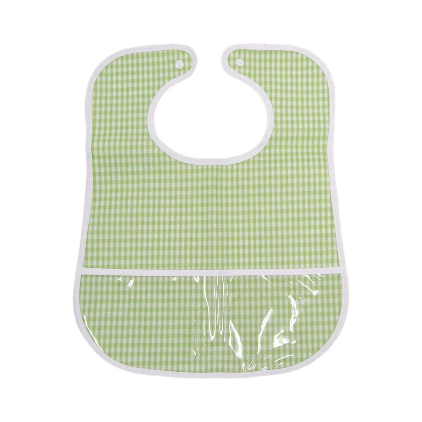 Trvl Clean Up Bib- Leaf Gingham