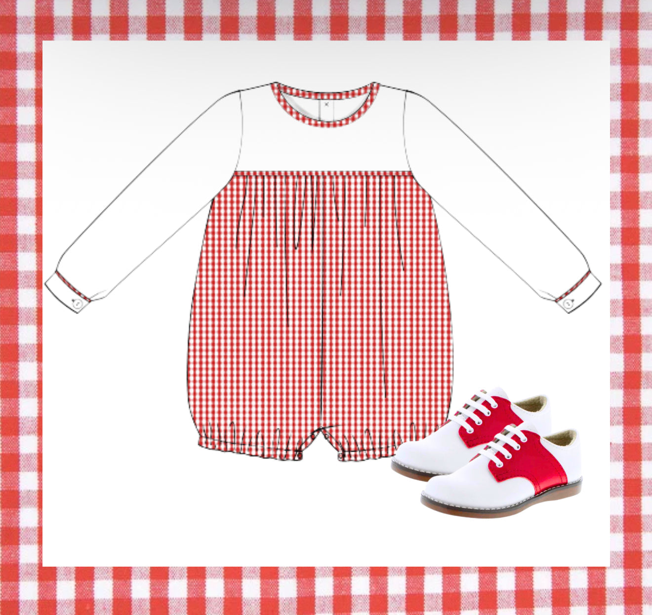 Preorder Boys Red Gingham Bubble