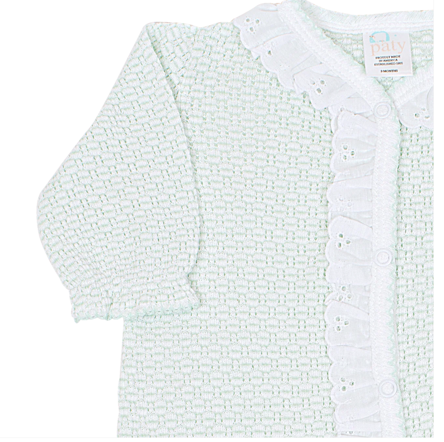 Paty Knit Footie with Eyelet #217E