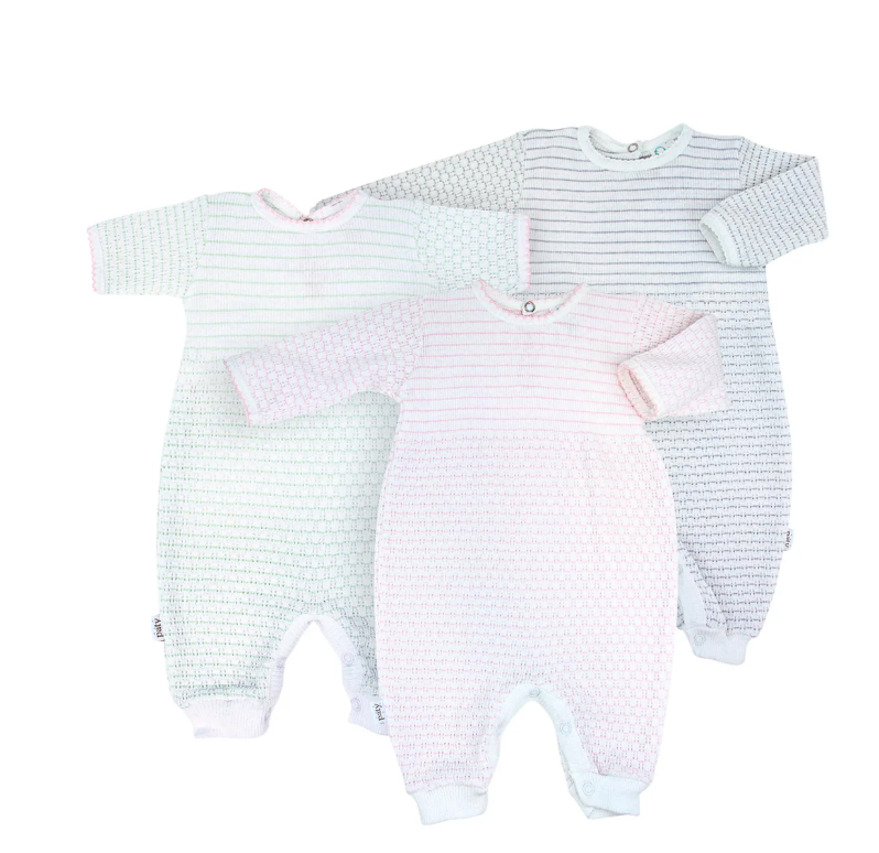 Paty Knit Romper (Long Sleeve Pinstripe) #366LS