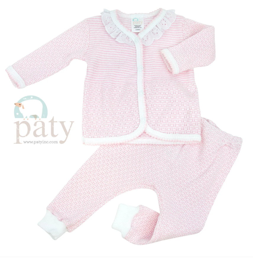 Paty Knit, Eyelet Leggings Set #261LSE