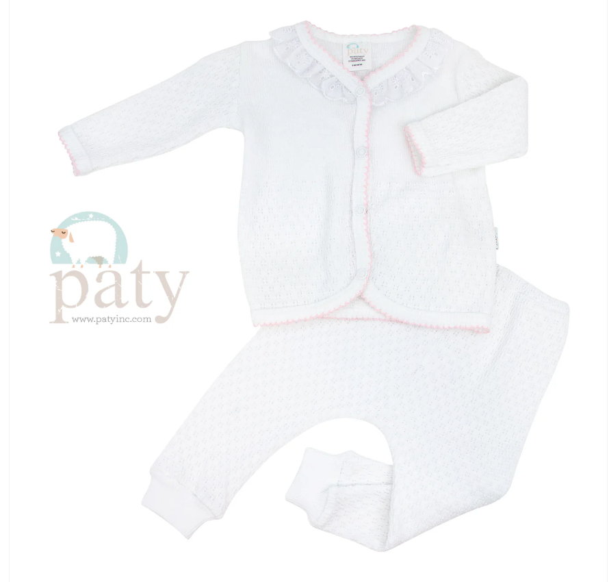 Paty Knit, Eyelet Leggings Set #161LSE