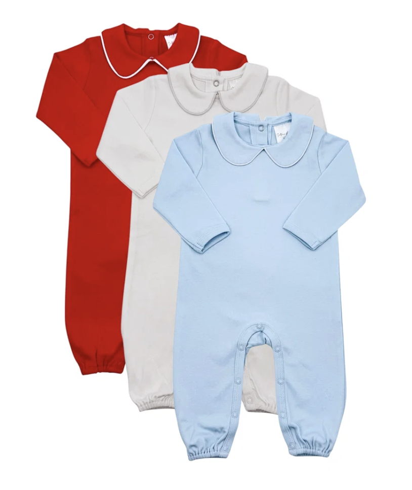 Romper - Piping Collared LS