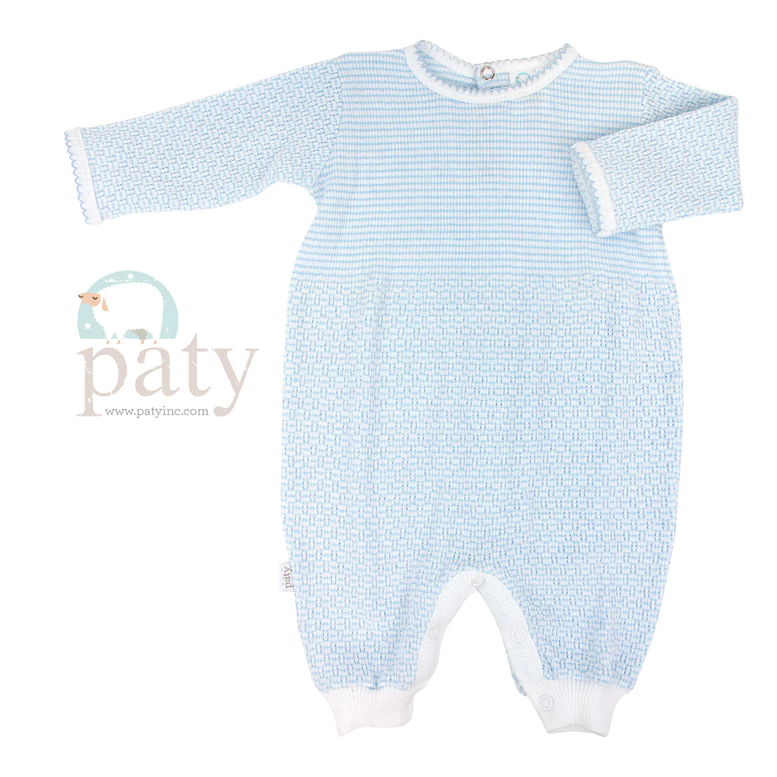 In Stock Paty Solid Color Knit Romper W/ Keyhole Back LONG SLEEVE