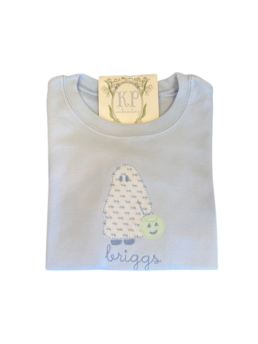 Boys Applique Trick or Treat Ghost Tshirt