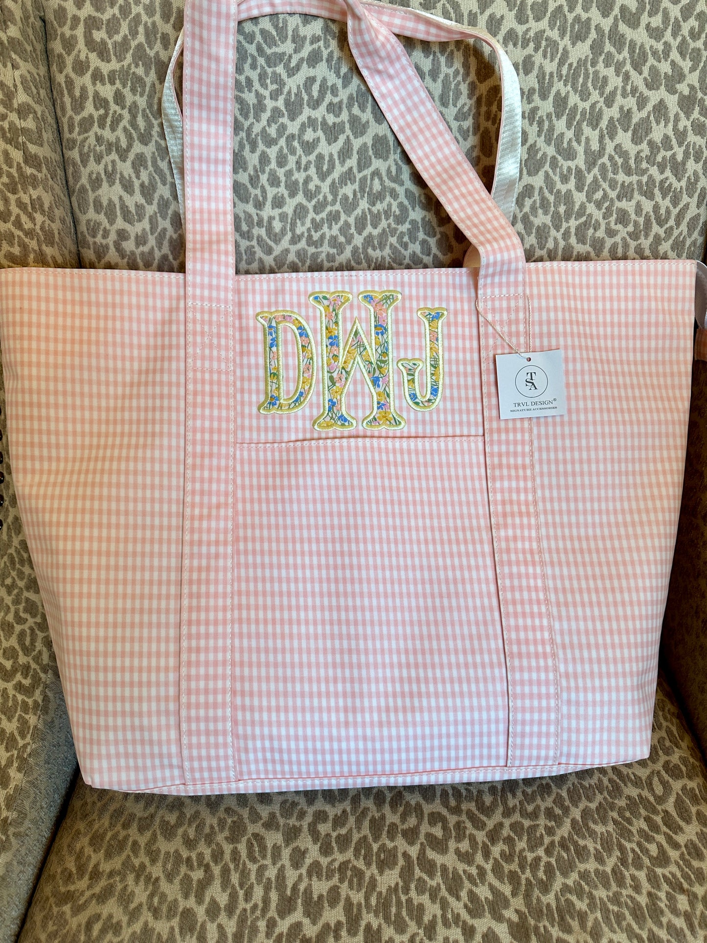 TRVL Jumbo Tote- Taffy Gingham