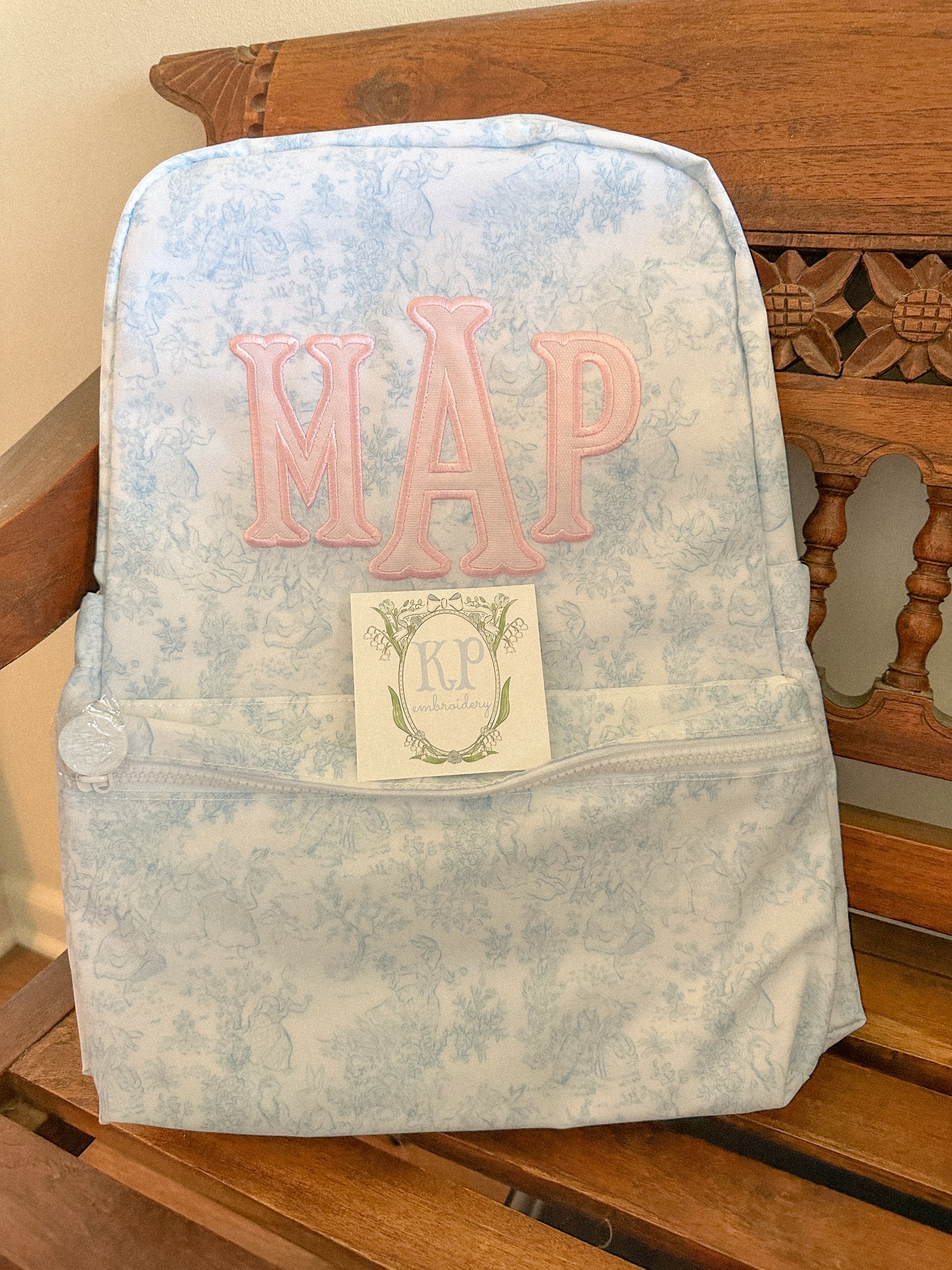 TRVL Backpacker- Bunny Blue Toile