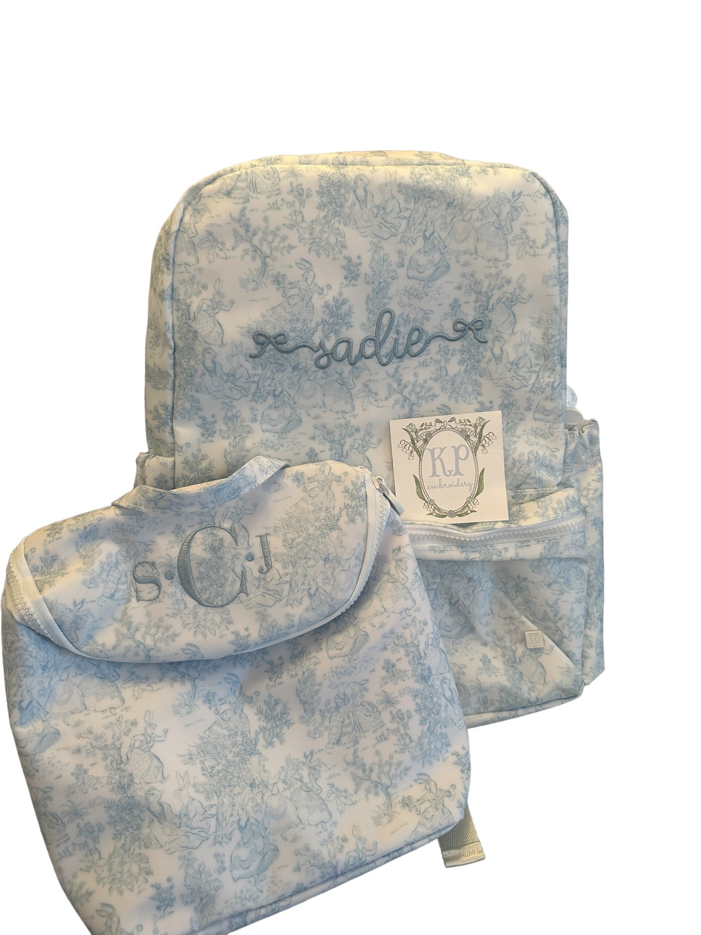 TRVL Backpacker- Bunny Blue Toile