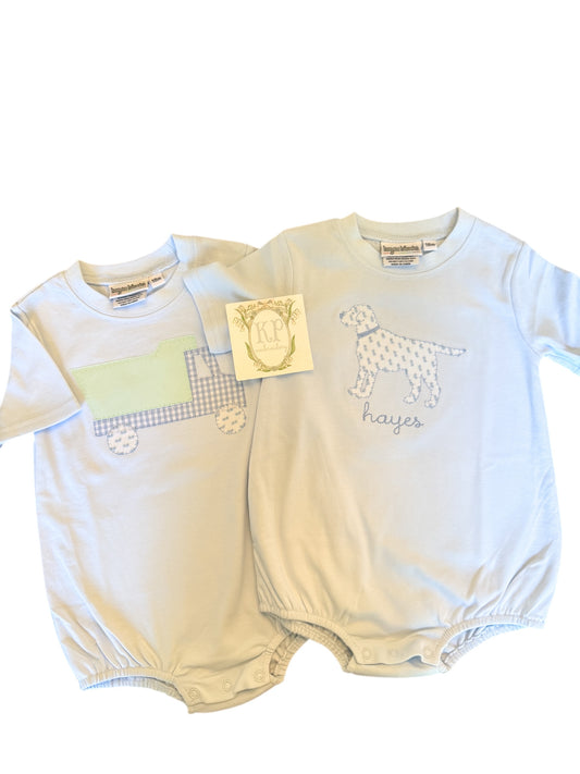 Appliqué Dump Truck tshirt bubble